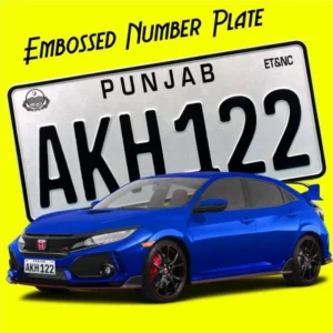 Original Punjab Pattern Car Number Plate