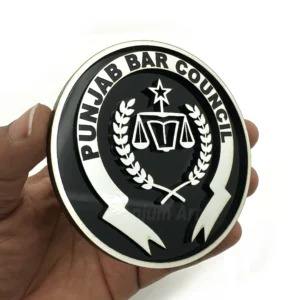 3D Punjab Bar Council Round Plate for Vehicle